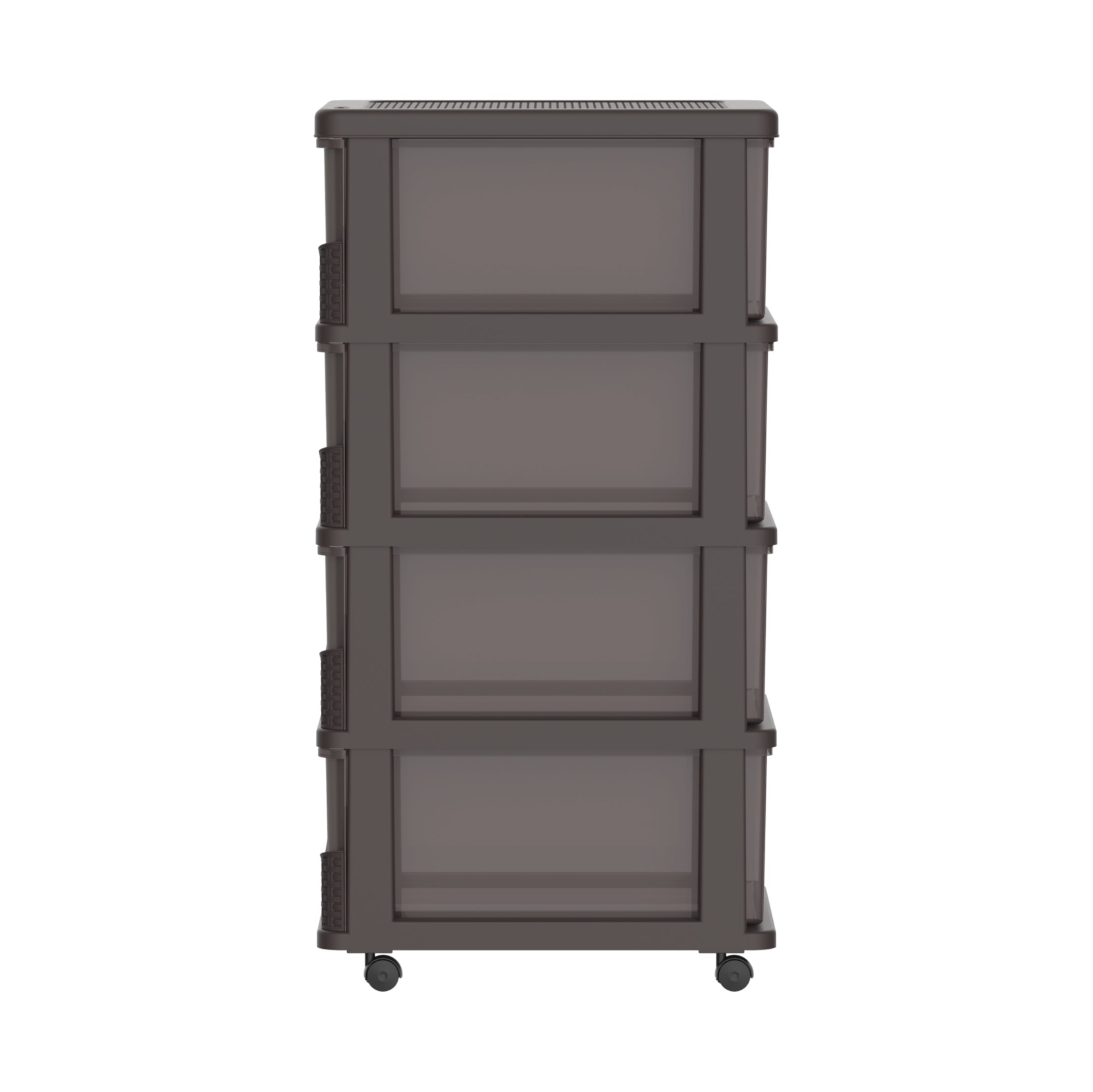 Cedarattan 4 Tiers Storage Cabinet with Drawers & Wheels - Cosmoplast Kuwait