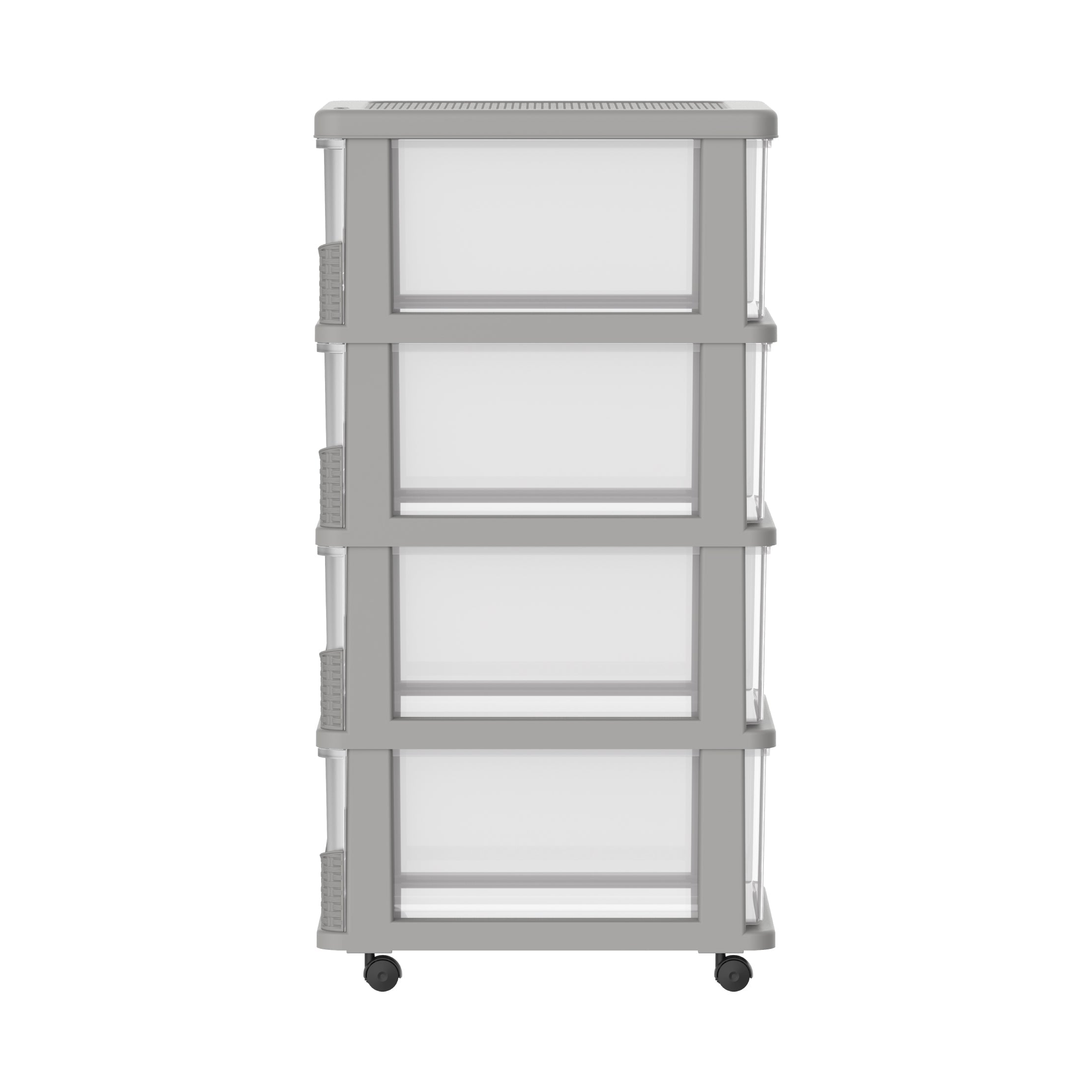 Cedarattan 4 Tiers Storage Cabinet with Drawers & Wheels - Cosmoplast Kuwait