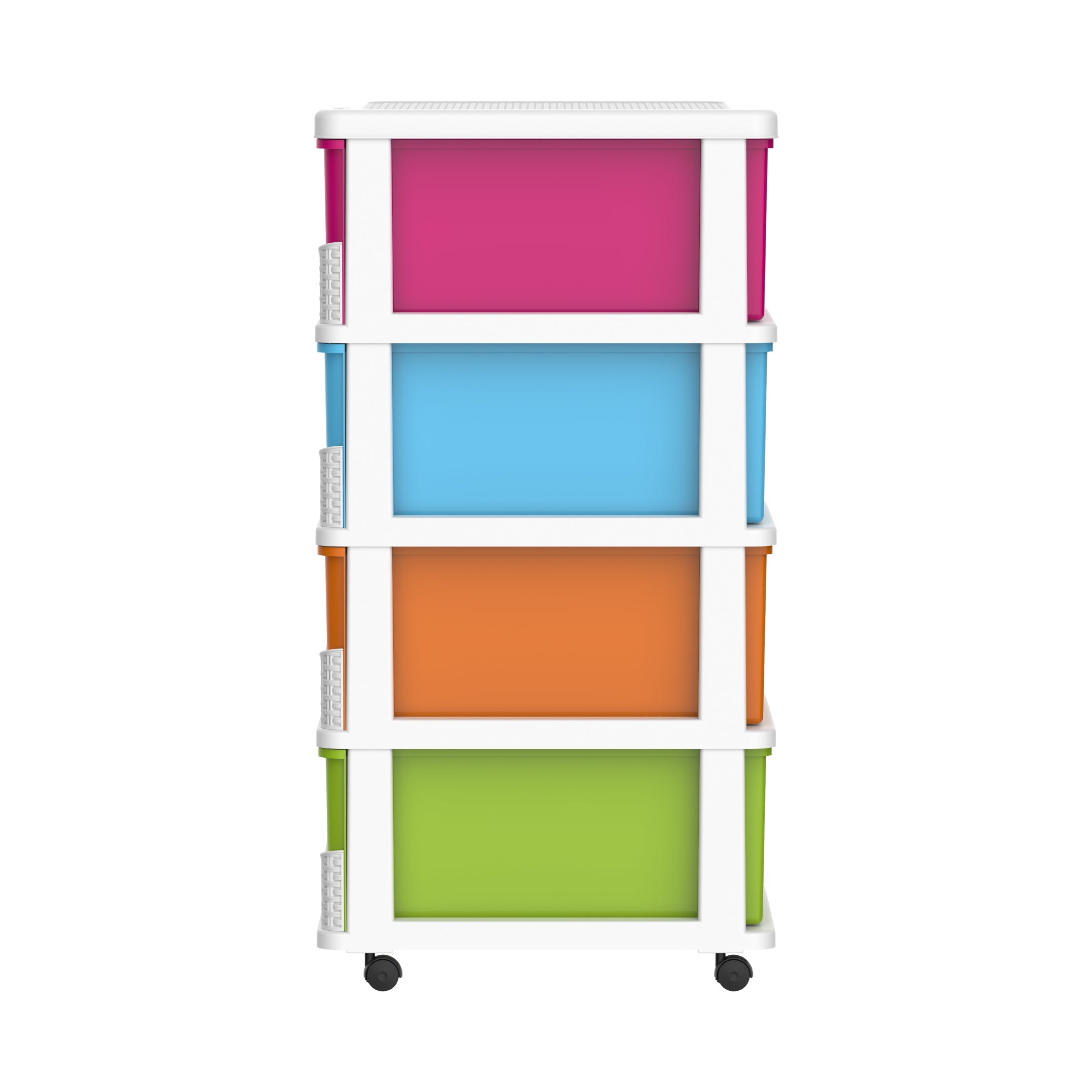 Cedarattan 4 Tiers Storage Cabinet with Drawers & Wheels - Cosmoplast Kuwait