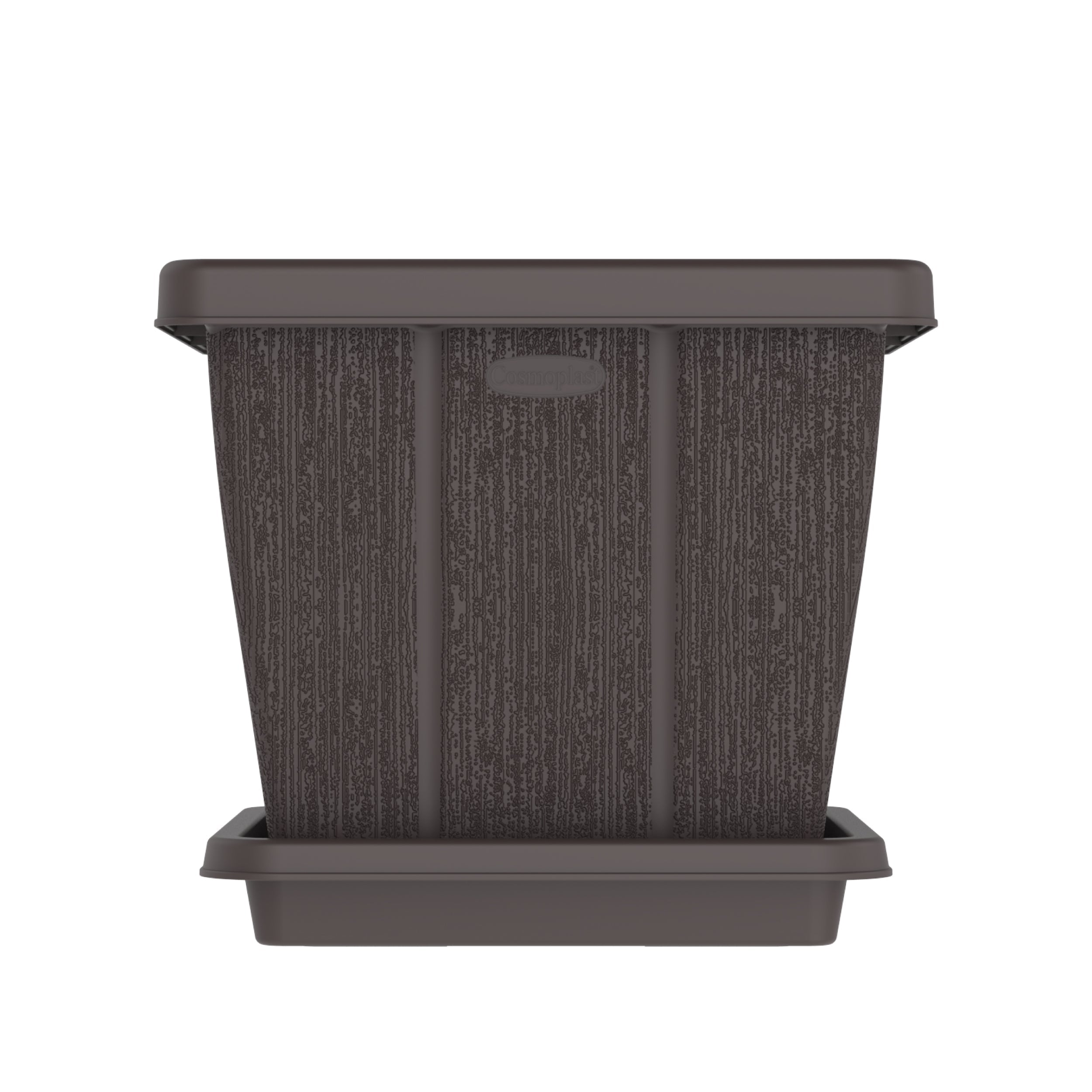 30L Cedargrain Square Planter with Tray - Cosmoplast Kuwait