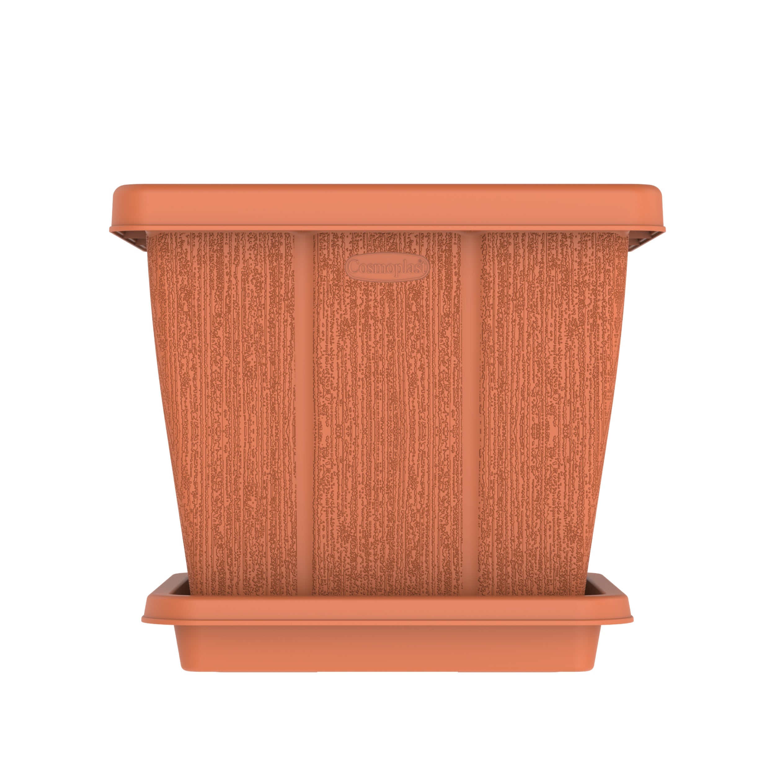 30L Cedargrain Square Planter with Tray - Cosmoplast Kuwait